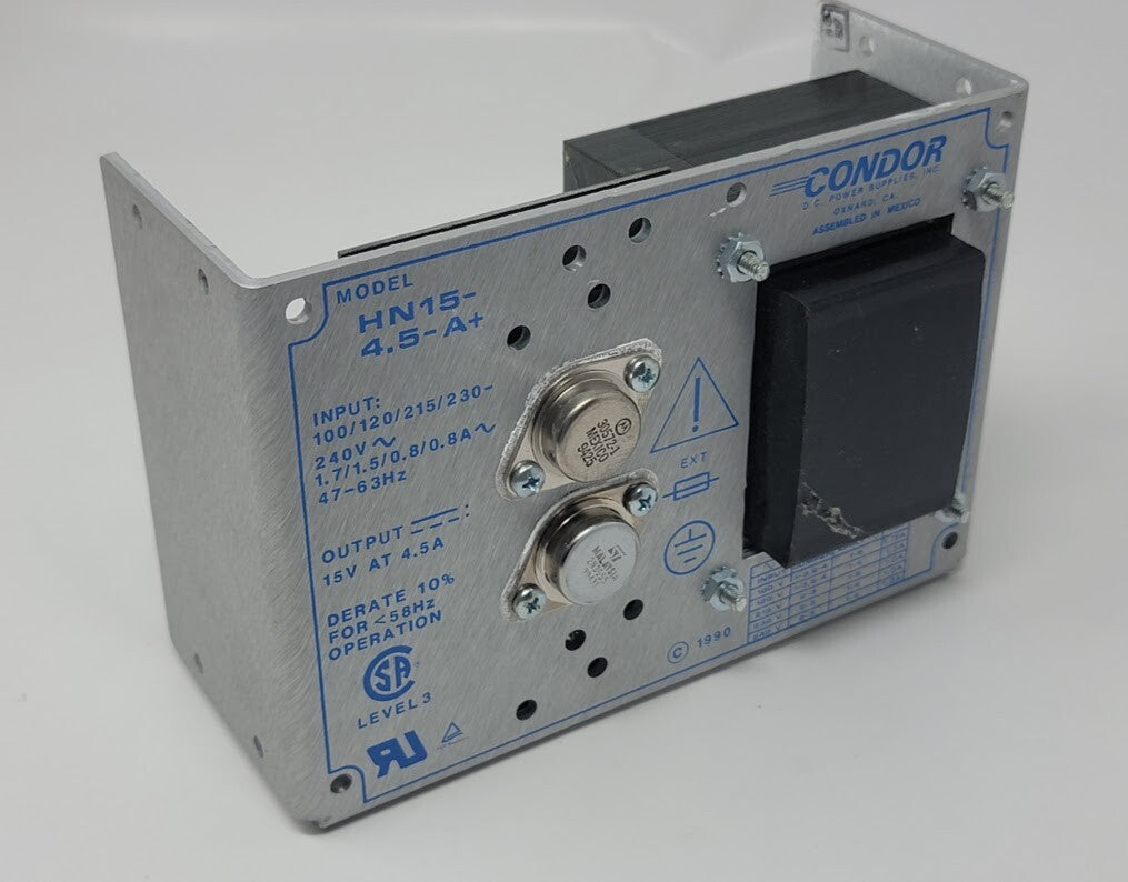 SL Power Condor - HN15-4.5-A+ Linera Power Supply. Output: +15VDC 4.5Amp., New