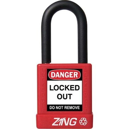 Zing 7031 Lockout Padlock,Ka,Red,1-3/4"H