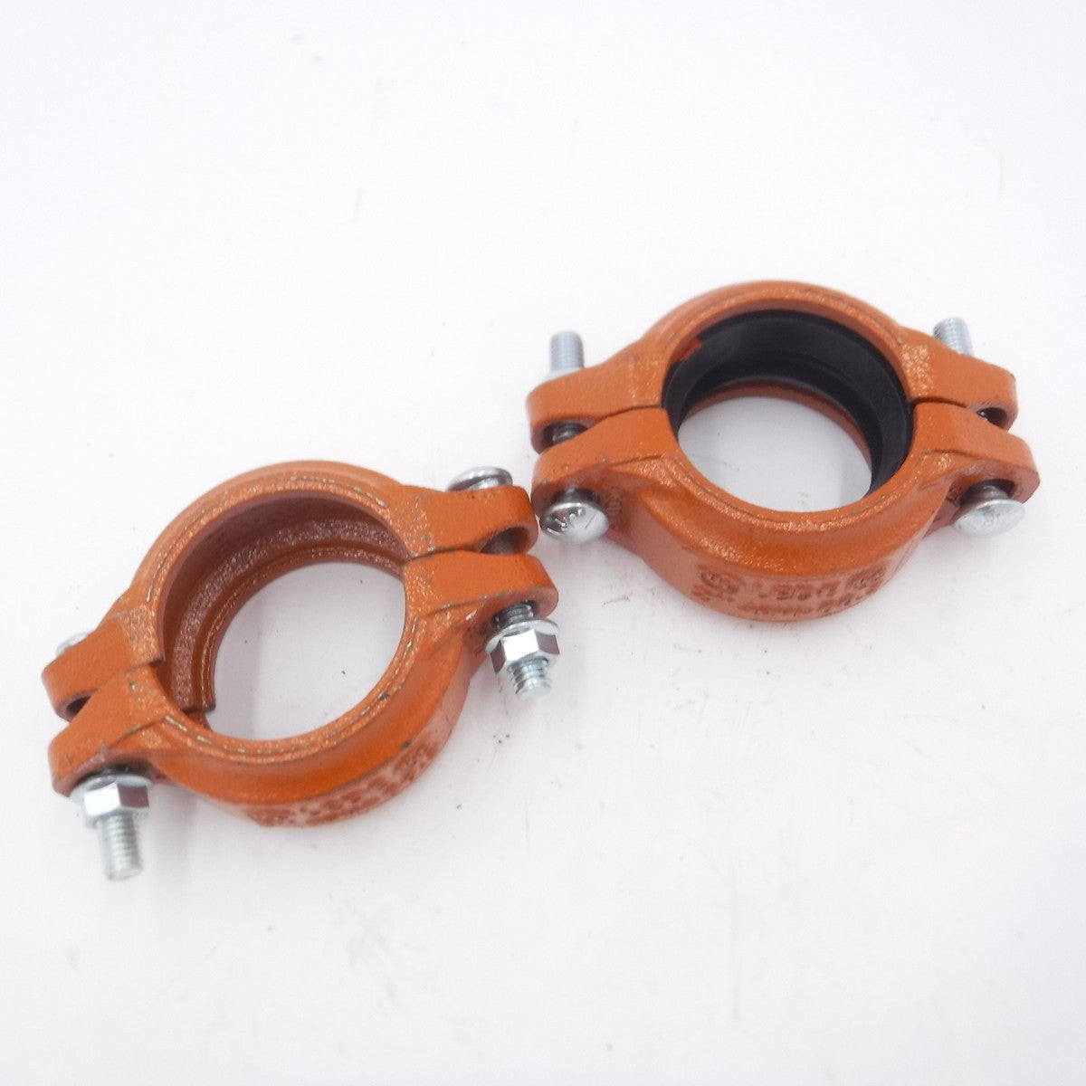 2 Pack LEDE 2" Grooved Pipe Coupling 60.3mm Orange w/Orange Gasket SEE DESC