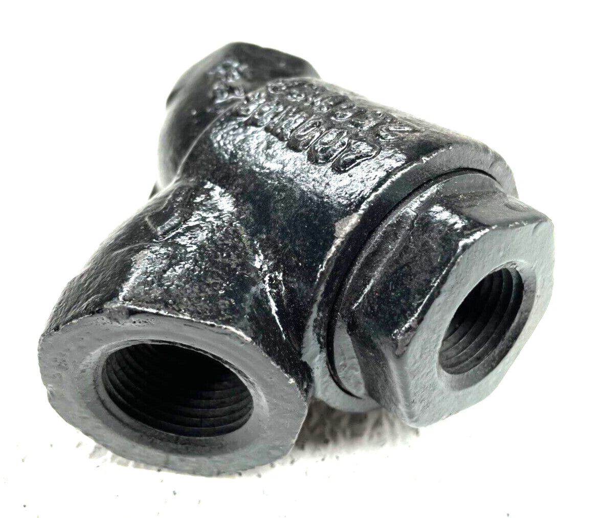 WATTS Cast Iron Y-Strainer 3/4" NPT 250-SWP 400-WOG 1/2" Blow-Off, Dual Screens