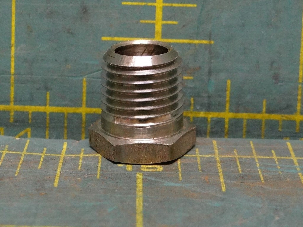 Camco 1/4" NPT Male x 1/8" NPT Female Hex Bushing Reducer Pipe Fitting 304 SS
