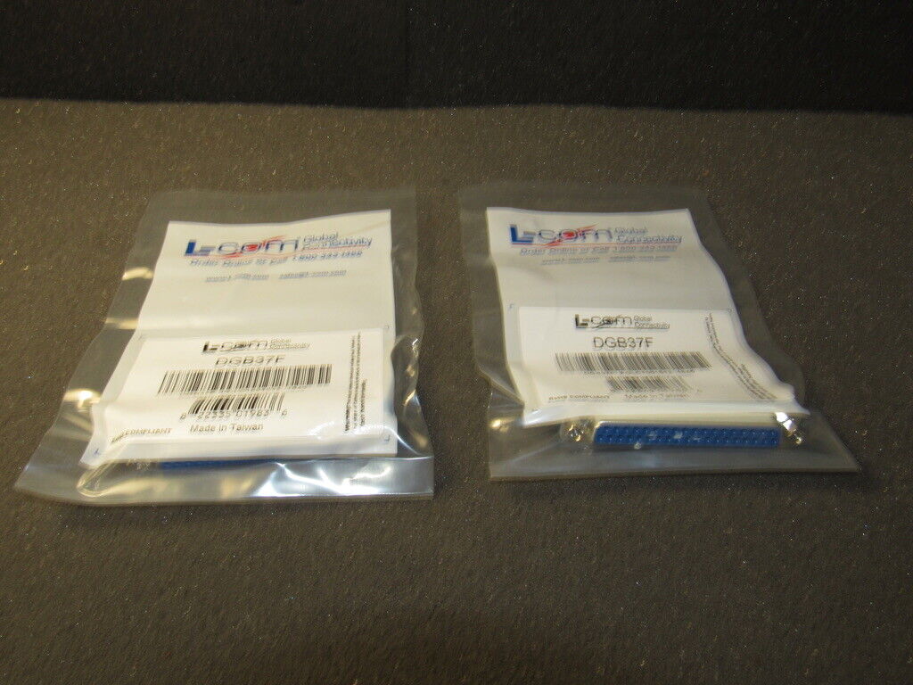 L-COM DGB37F Adapter D-Sub GenderChanger DB37-Female/Female "LOT OF 2"
