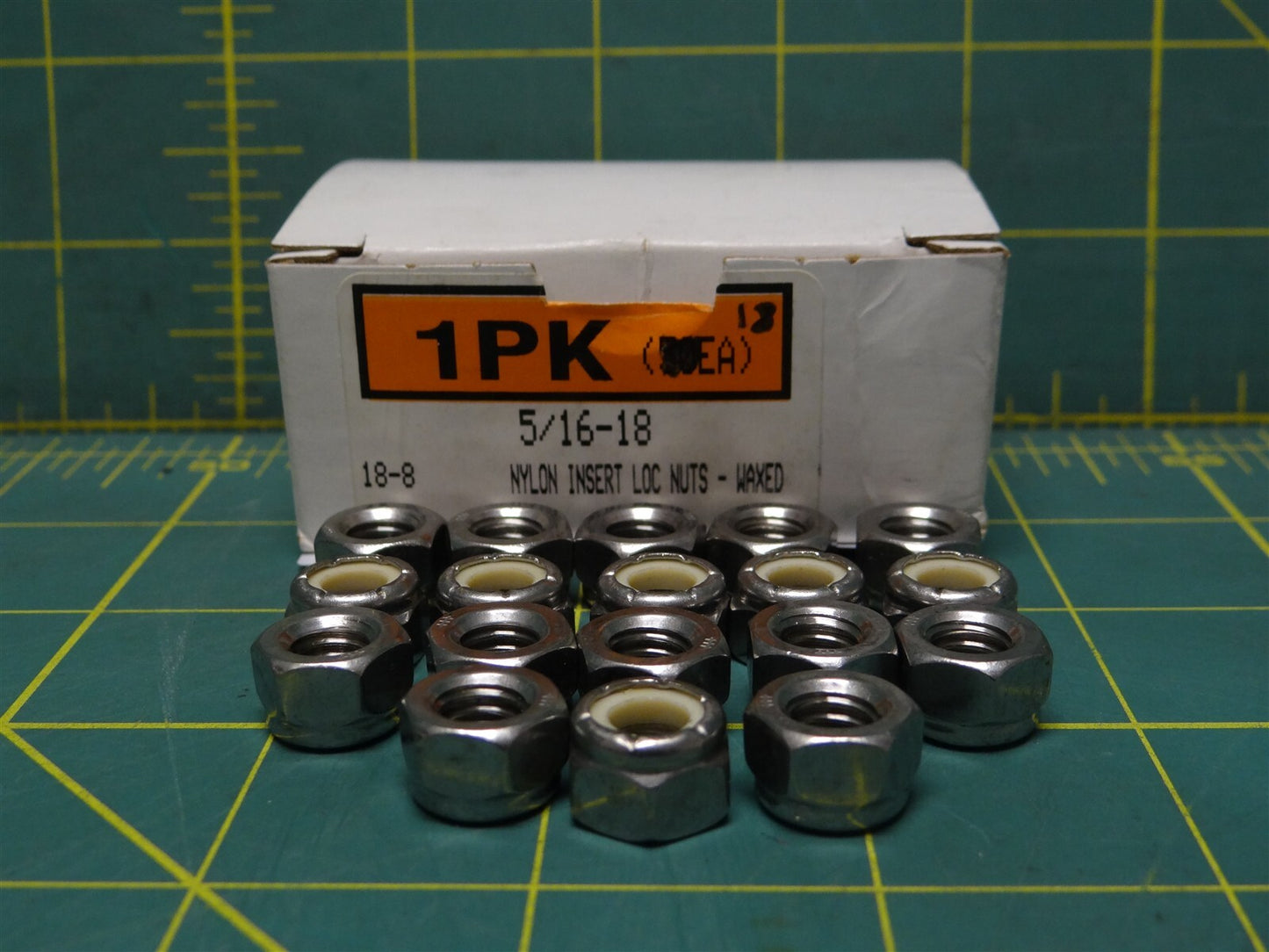 (Qty: 18) 5/16"-18 Thread Size Coarse 18-8 Stainless Steel Nylon-Insert Locknut