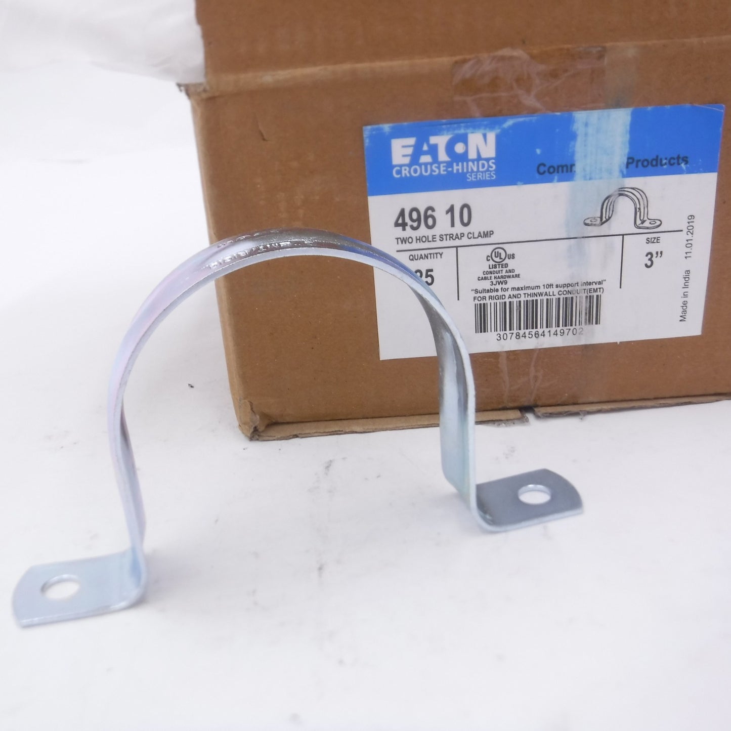 25 Pack Eaton Crouse-Hinds 3" Two Hole Strap Clamp 496 10