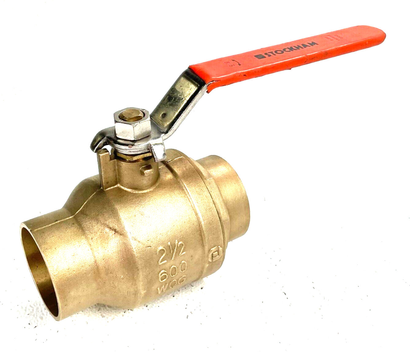 STOCKHAM S-255 Bronze Ball Valve 2-1/2" CTS Solder Joint 150-S 600-WOG Lever Op