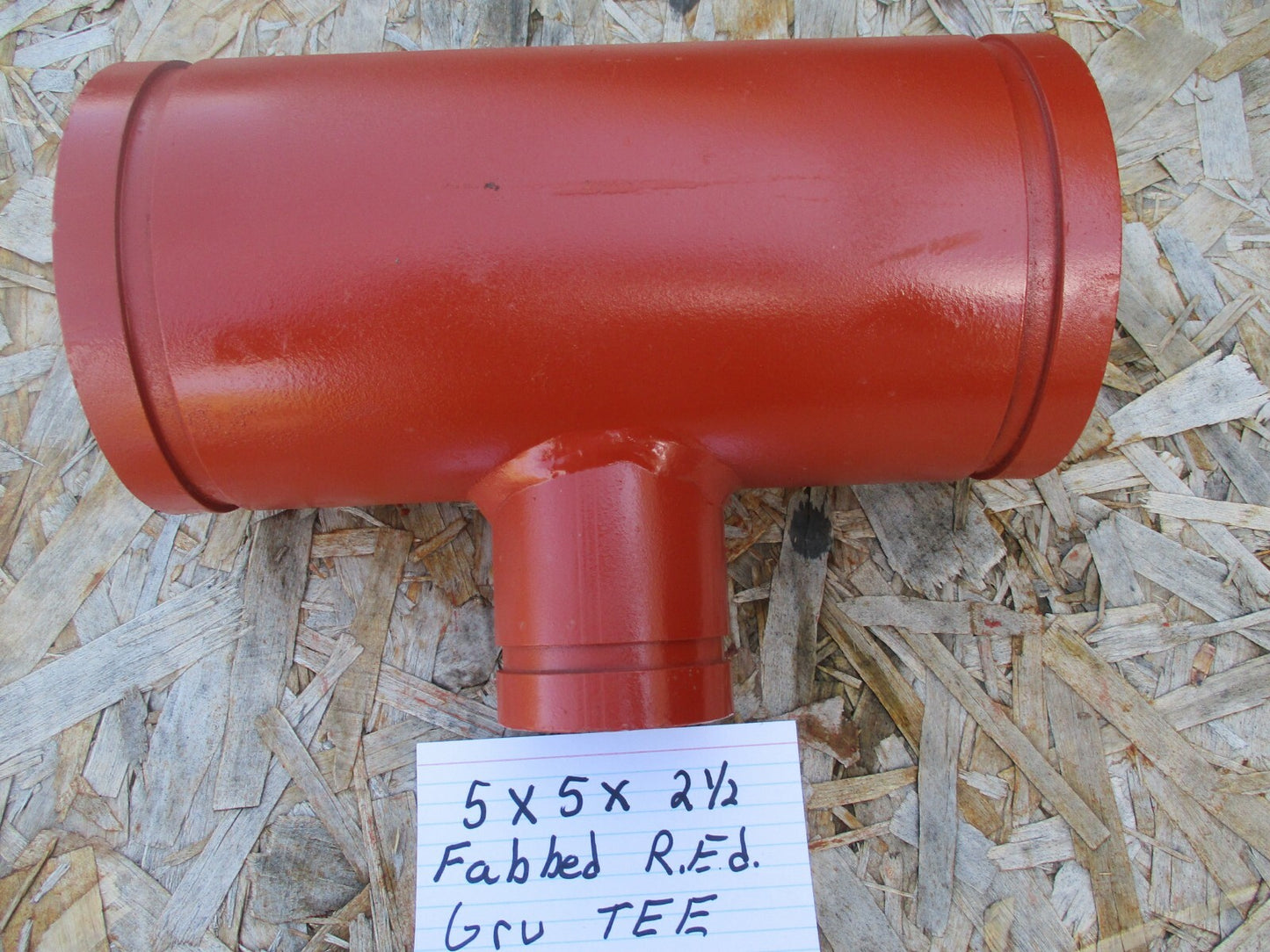 5" x 2-1/2" Straight Tee Grooved End IPS Pipe Fitting Fabricated