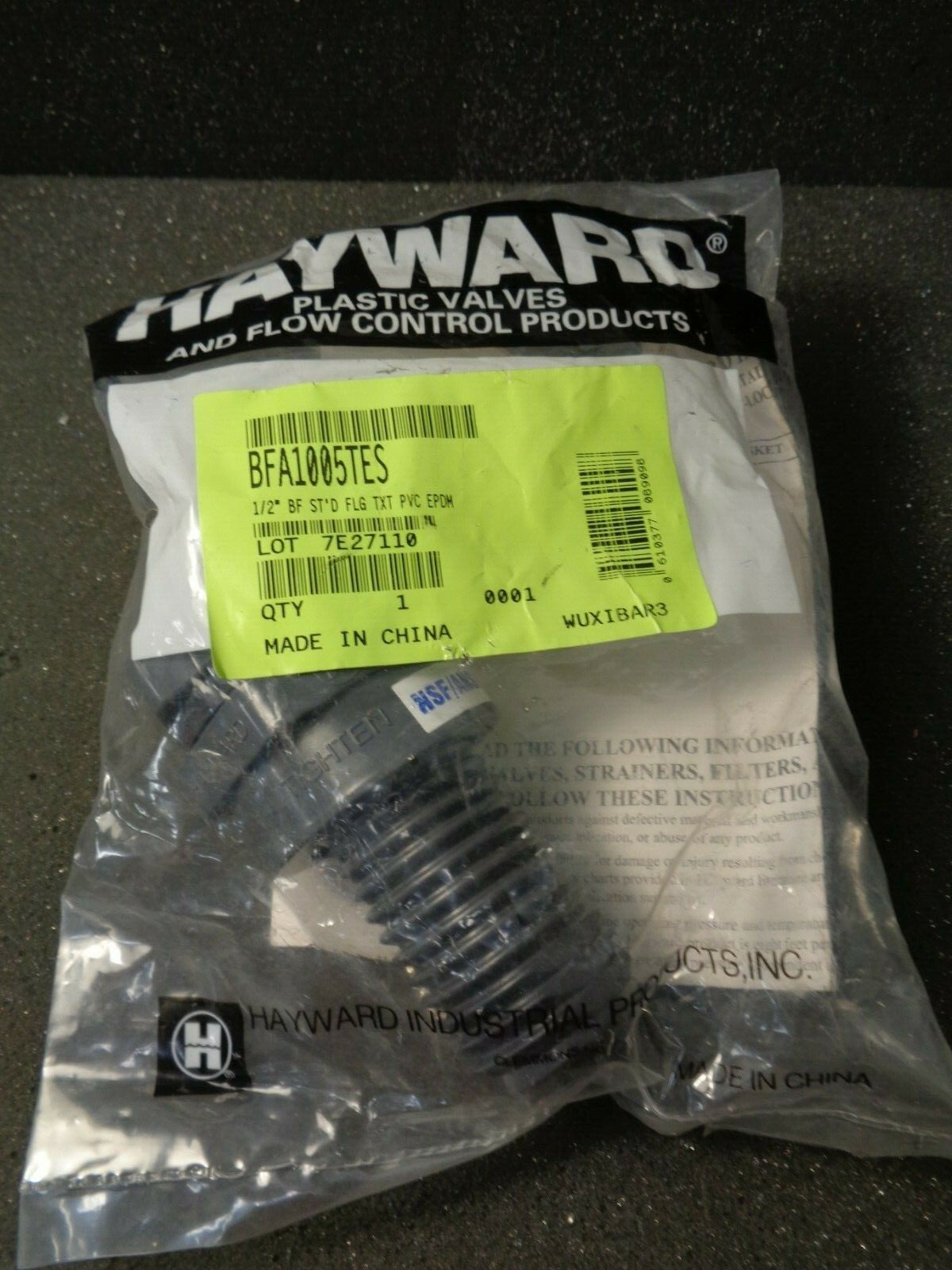 Hayward BFA1005TES 1/2" BF ST'D FLG TXT PVC EPDM LOT OF 2