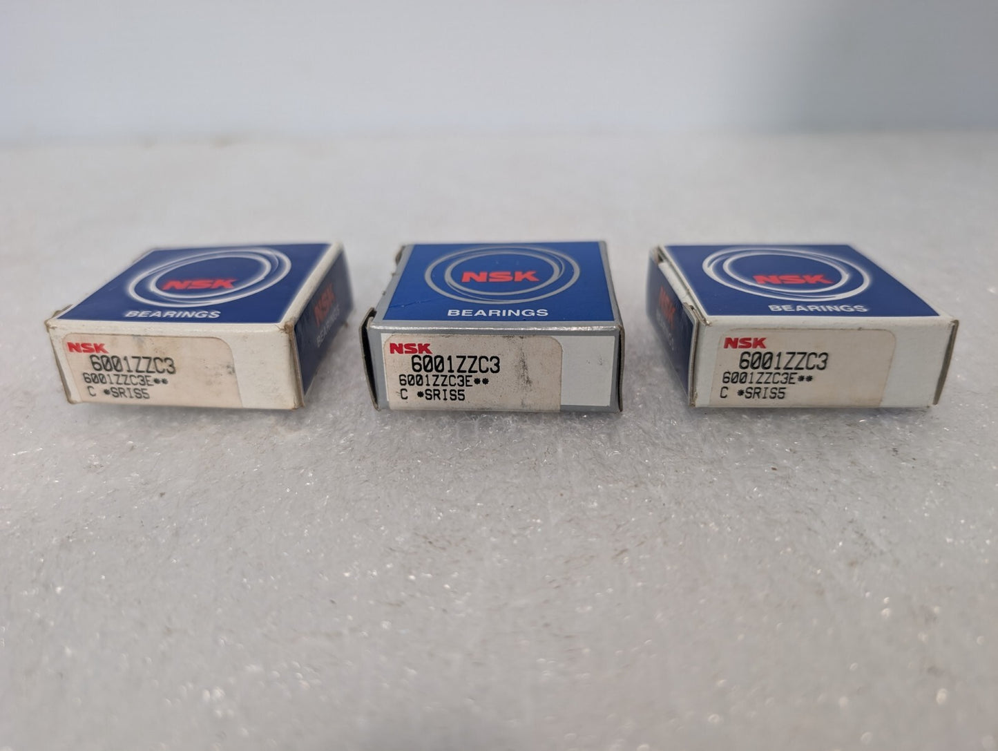 Lot of 3 NSK 6001ZZC3 Radial/Deep Groove Ball Bearings & Returns
