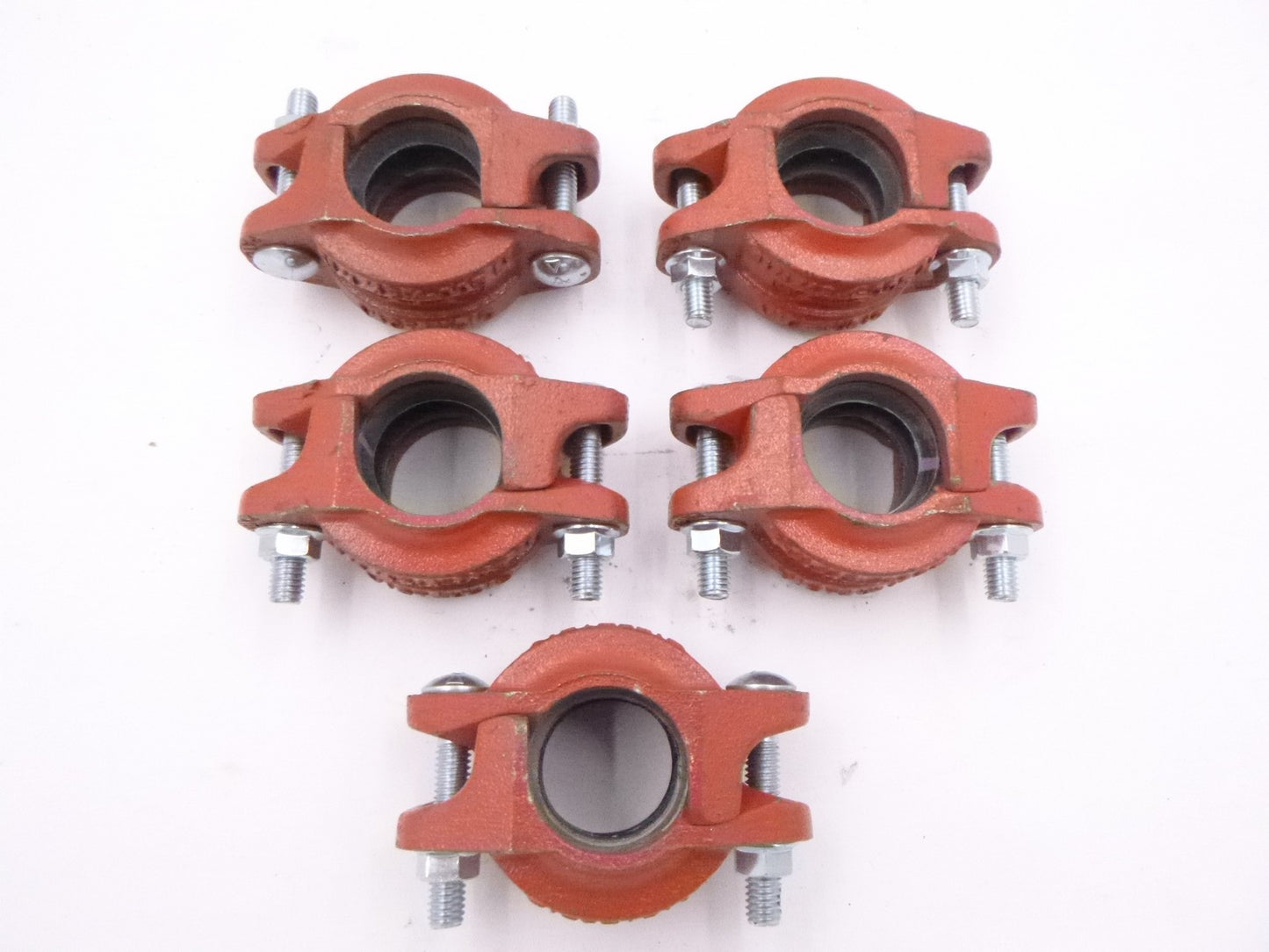 5 Pack Victaulic 1-1/4" FireLock 005H Rigid Couplings w/Gasket Purple Stripe