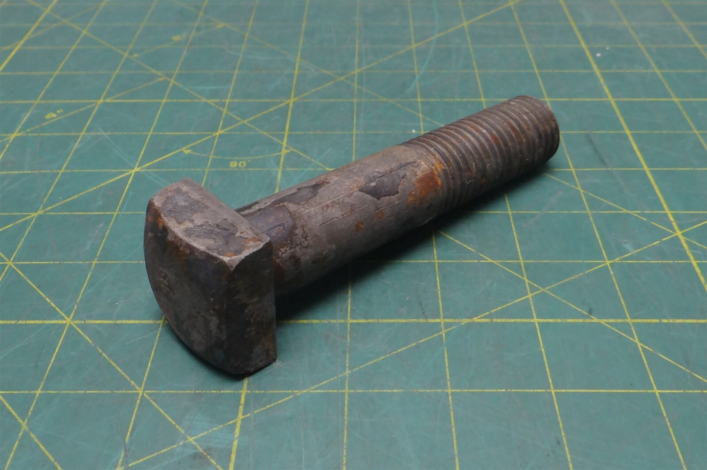 1"-8 x 2.5" Thread Length Partially Threaded Square Head Cone Point Steel Screw