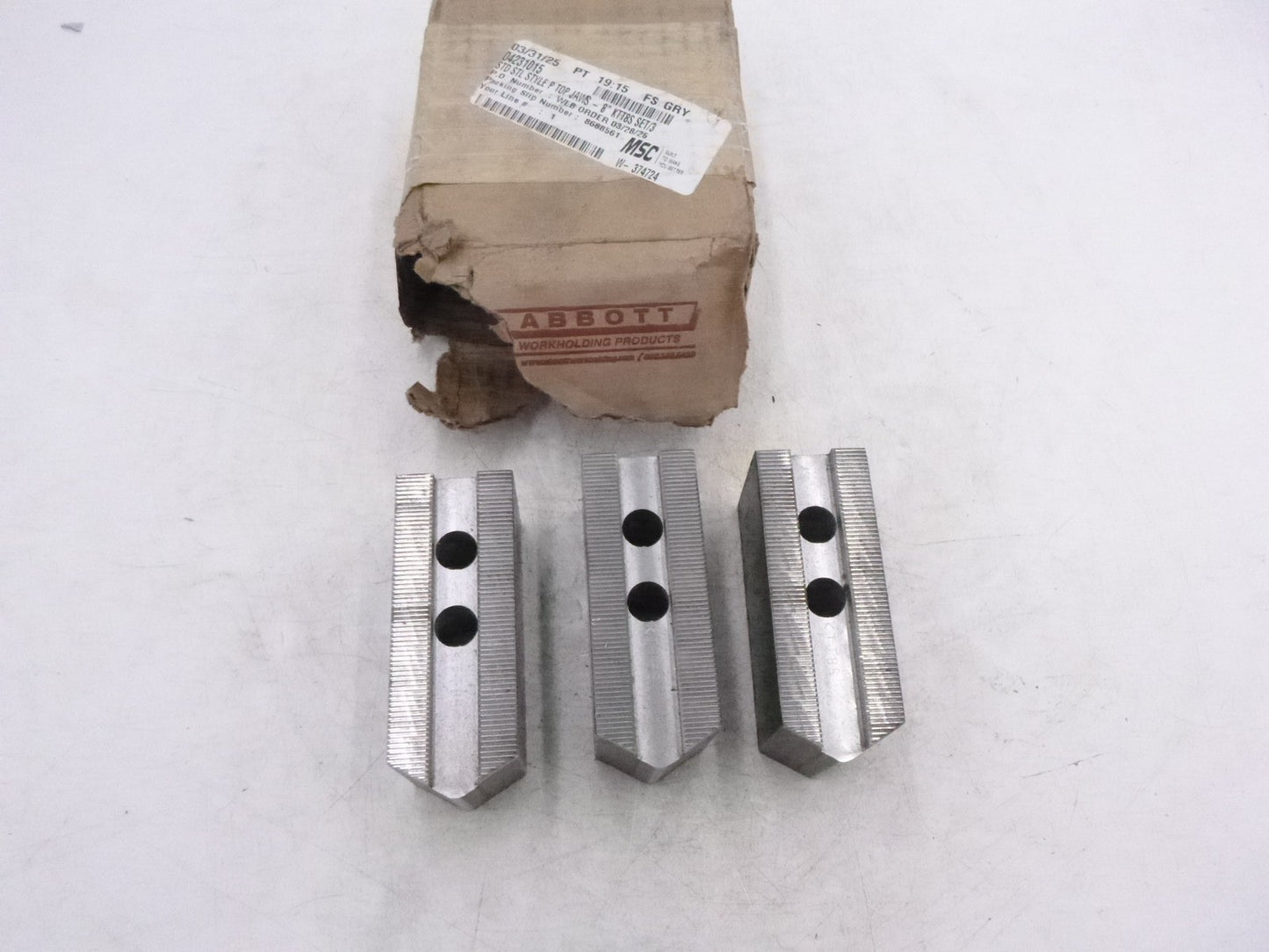 3 Pack MSC Soft Lathe Chuck Jaw Serrated 1-1/2" OAW 2" OAH 4" OAL Steel