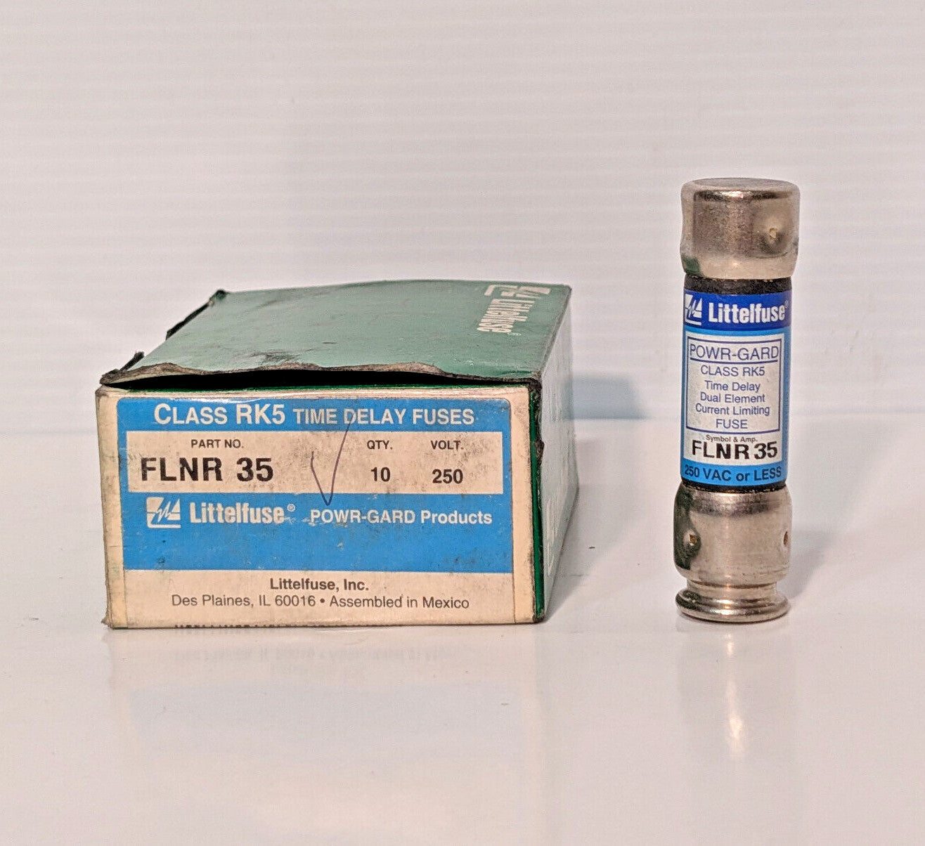 Lot of 10: Littelfuse FLNR35 Fuses, 250V, Class RK5, Time Delay, Dual Element