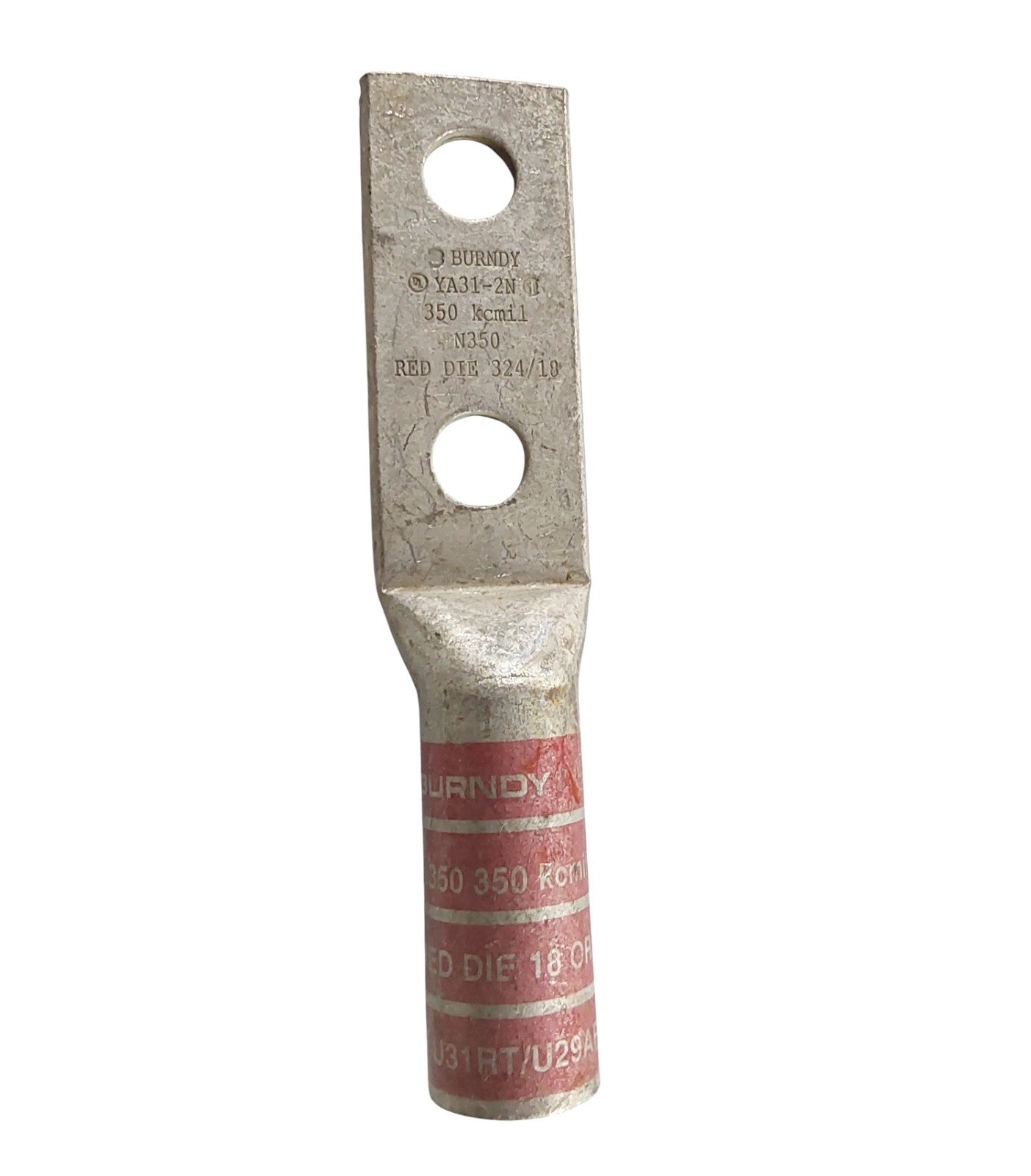 BURNDY YA31-2N COPPER COMPRESION LUG 350MCMM WIRE 2 1/2 INCH HOLES