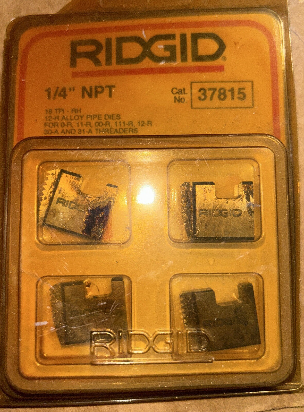 Rigid 37815 dies 1/4"NPT- NEW In Package *Free Shipping*. B7