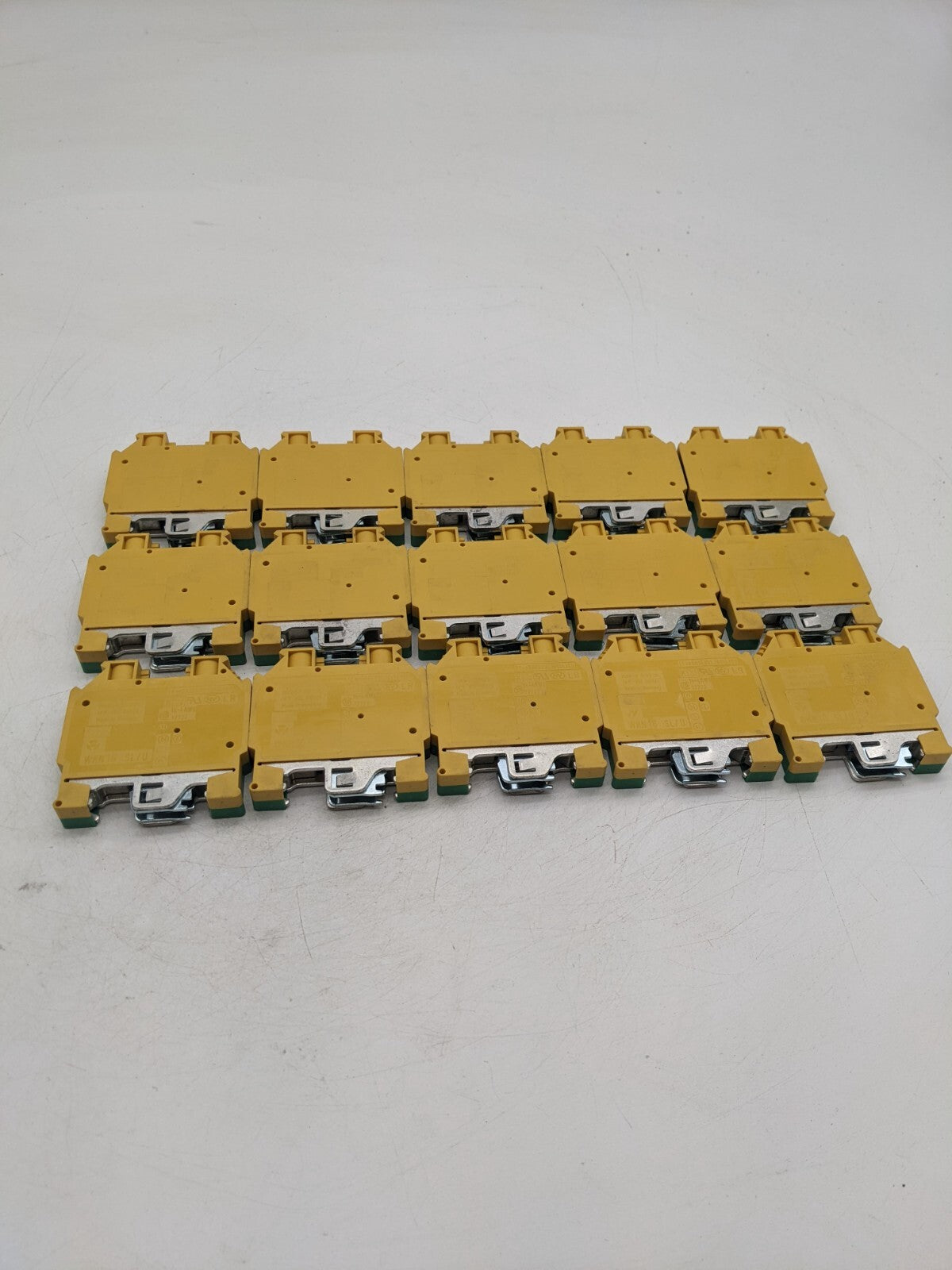 15 Piece Set Wieland WKN 16 SL/U Terminal Block 16MM 14-4AWG Yellow/Green