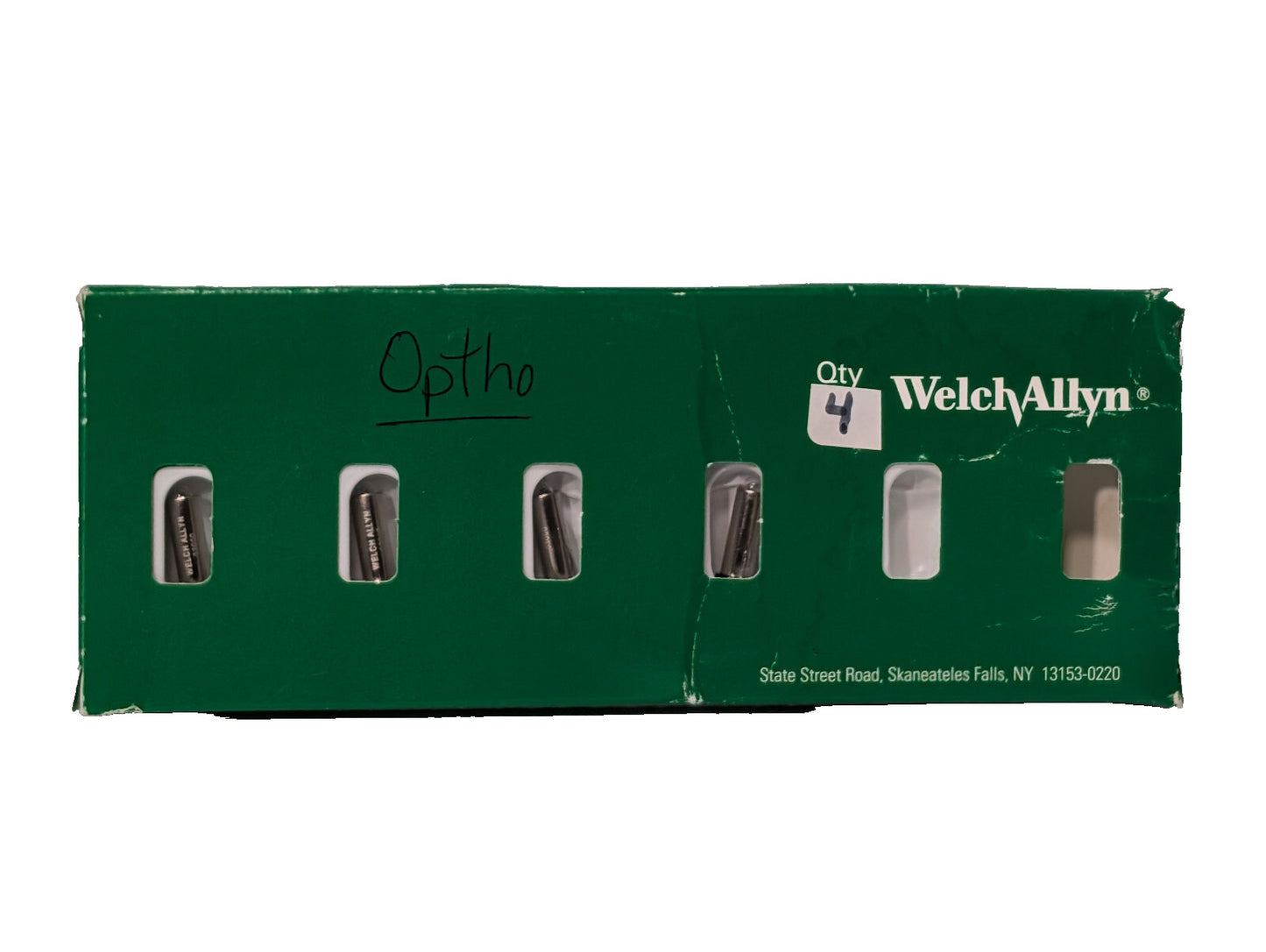 4-Pack Welch Allyn 03000-U6 3.5V Ophthalmoscope Halogen Lamp Bulbs, 901000