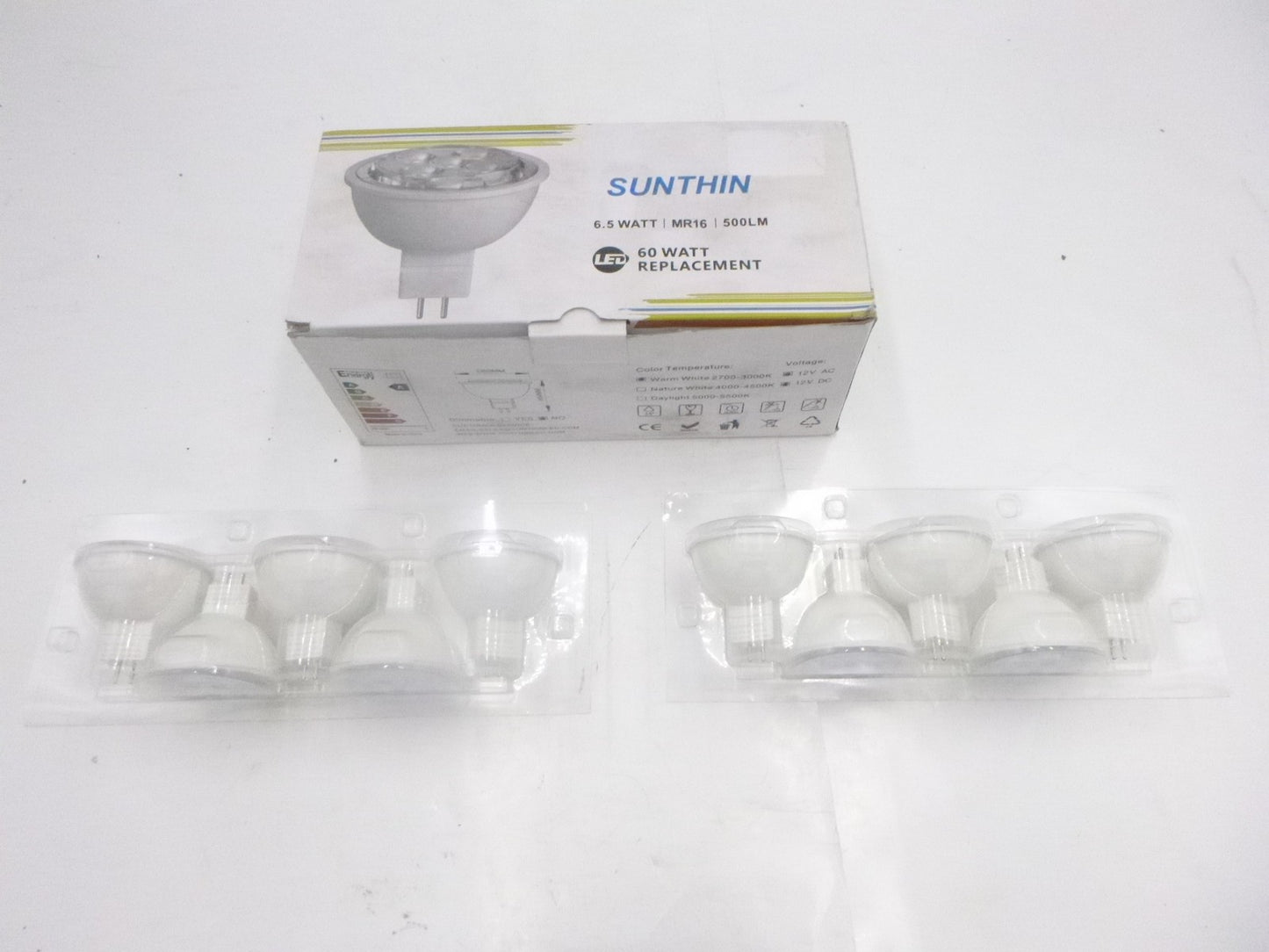 10 Pack Sunthin Spot Light Bulbs MR16 Warm White 2700K 6.5W 500lm