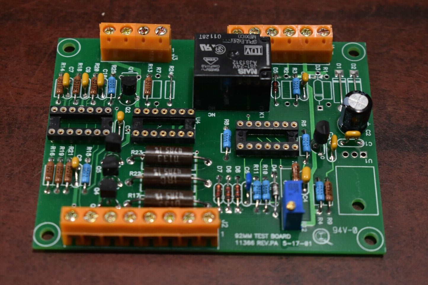 92mm Motor Protection Card Test Board 11366 Rev PA