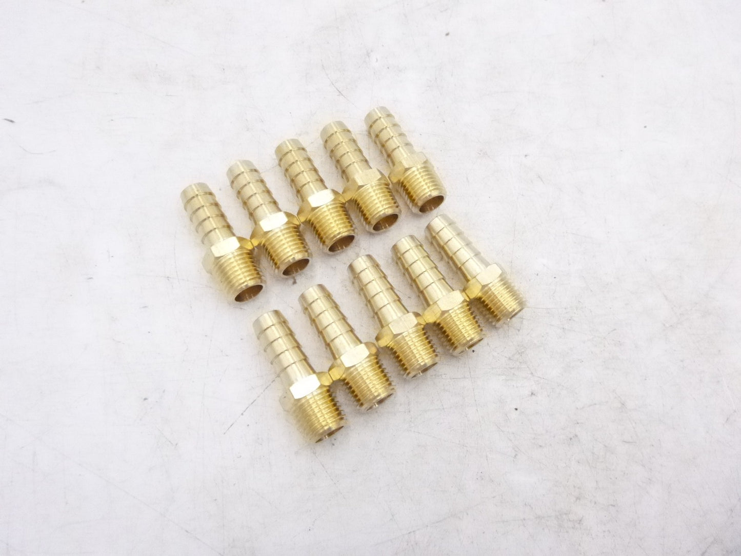 10 Pack 3/8" Hose Barb X 1/2" Male NPT Brass Fitting