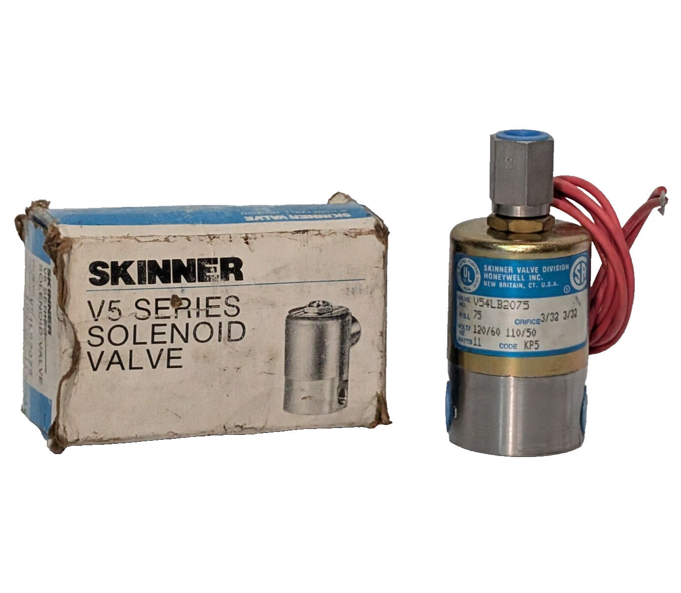 Skinner Honeywell V54LB2075, V5 Series Solenoid Valve, 120/60V, 110/50Hz, 11Watt