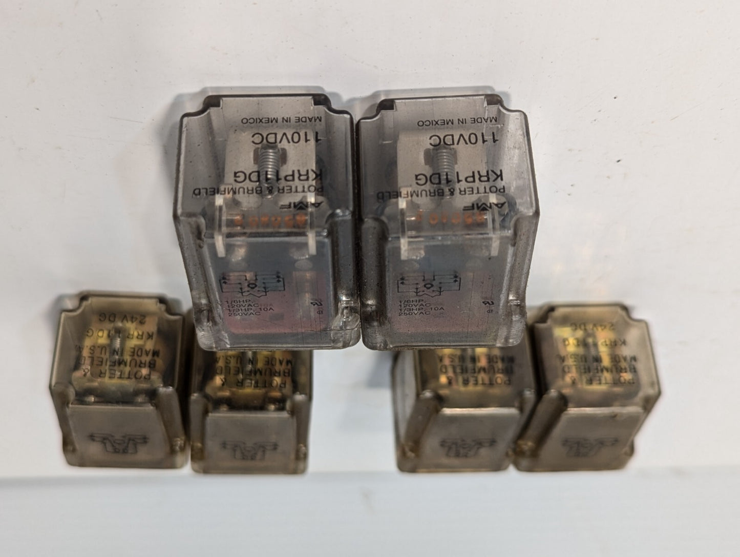 Lot of 6 POTTER & BRUMFIELD KRP11DG 24VDC, 110VDC RELAY 1/3HP