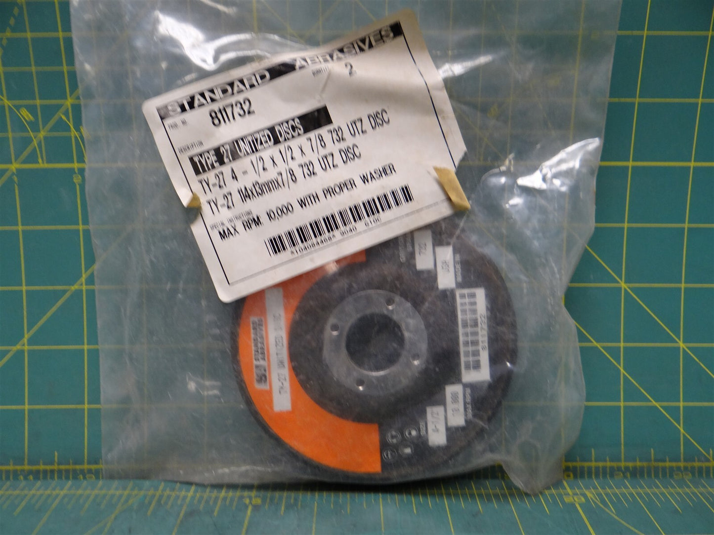 Standard Abrasives 811732 732 Standard (Type 27) Fine Grade 4 1/2" x 7/8" x 1/2"