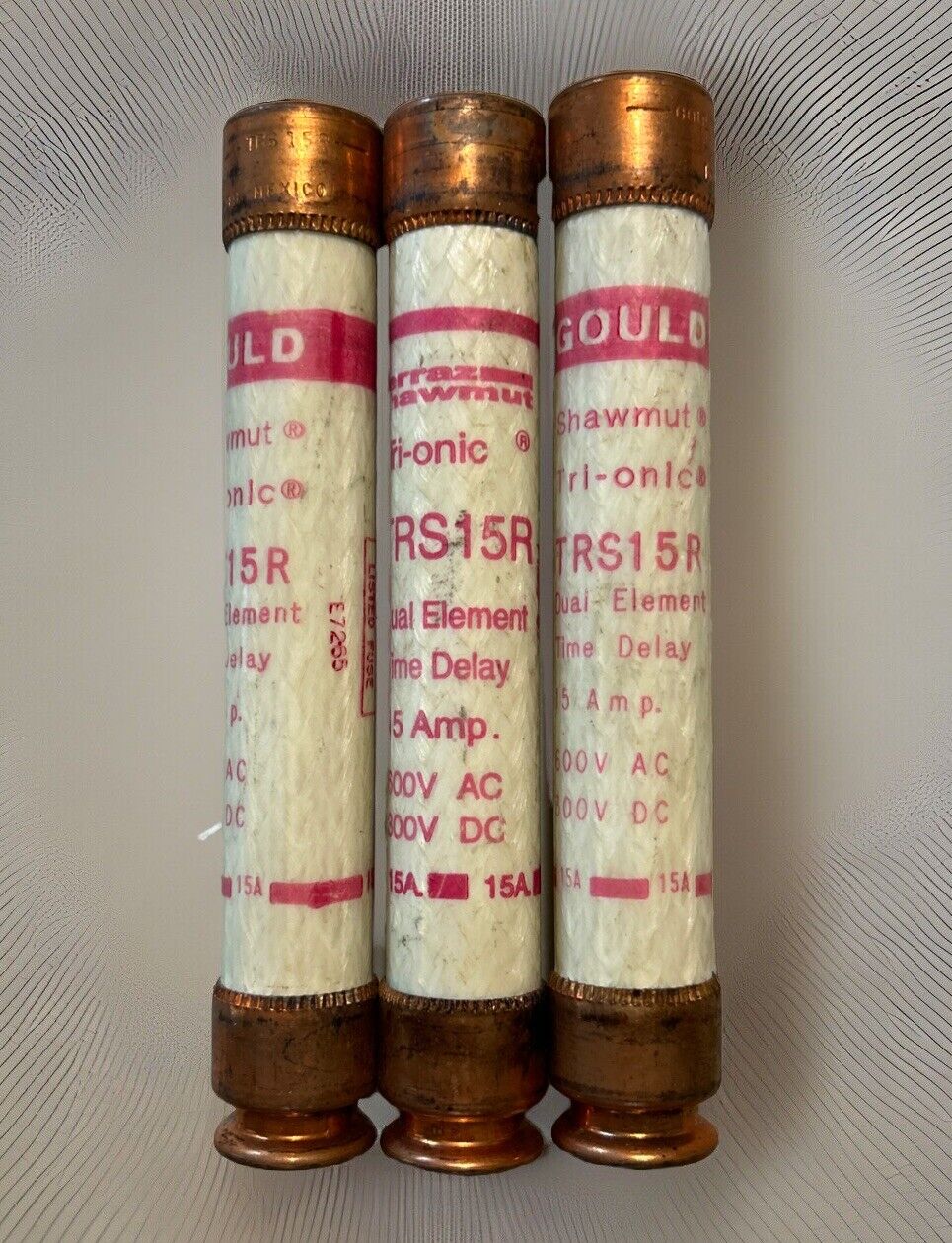*QTY 3* TRS15R GOULD FERRAZ SHAWMUT TIME DELAY FUSE 15 AMP 600V MERSEN. FB