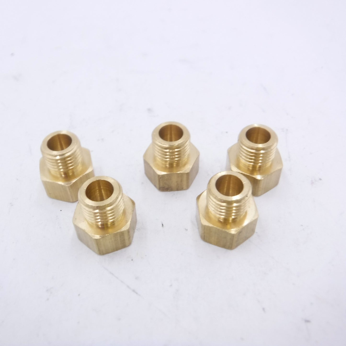 5 Pack 9/16" MIP x 3/8" FIP Brass Adapter Fittings