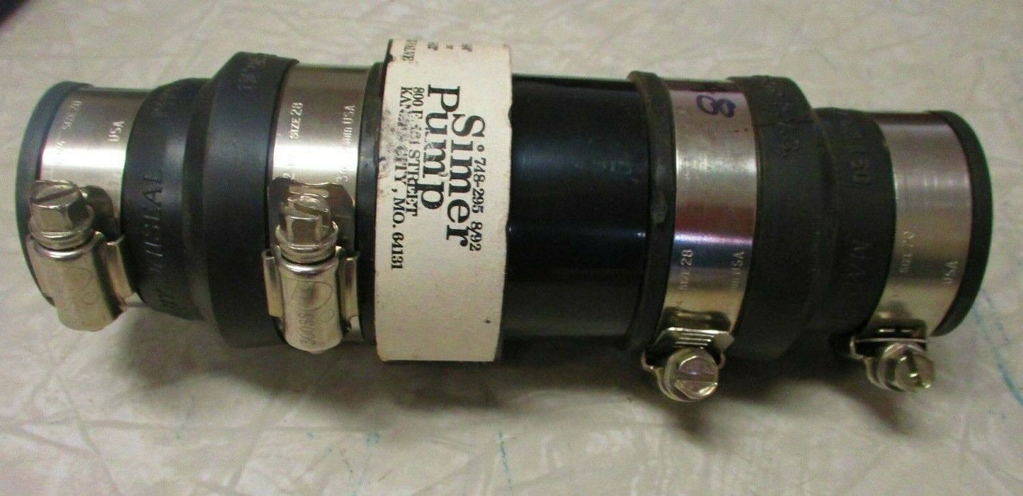 SIMER PUMP 1-1/4" or 1-1/2" Bulk Universal Check Valve w/ Band Clamps (Lot of 2)