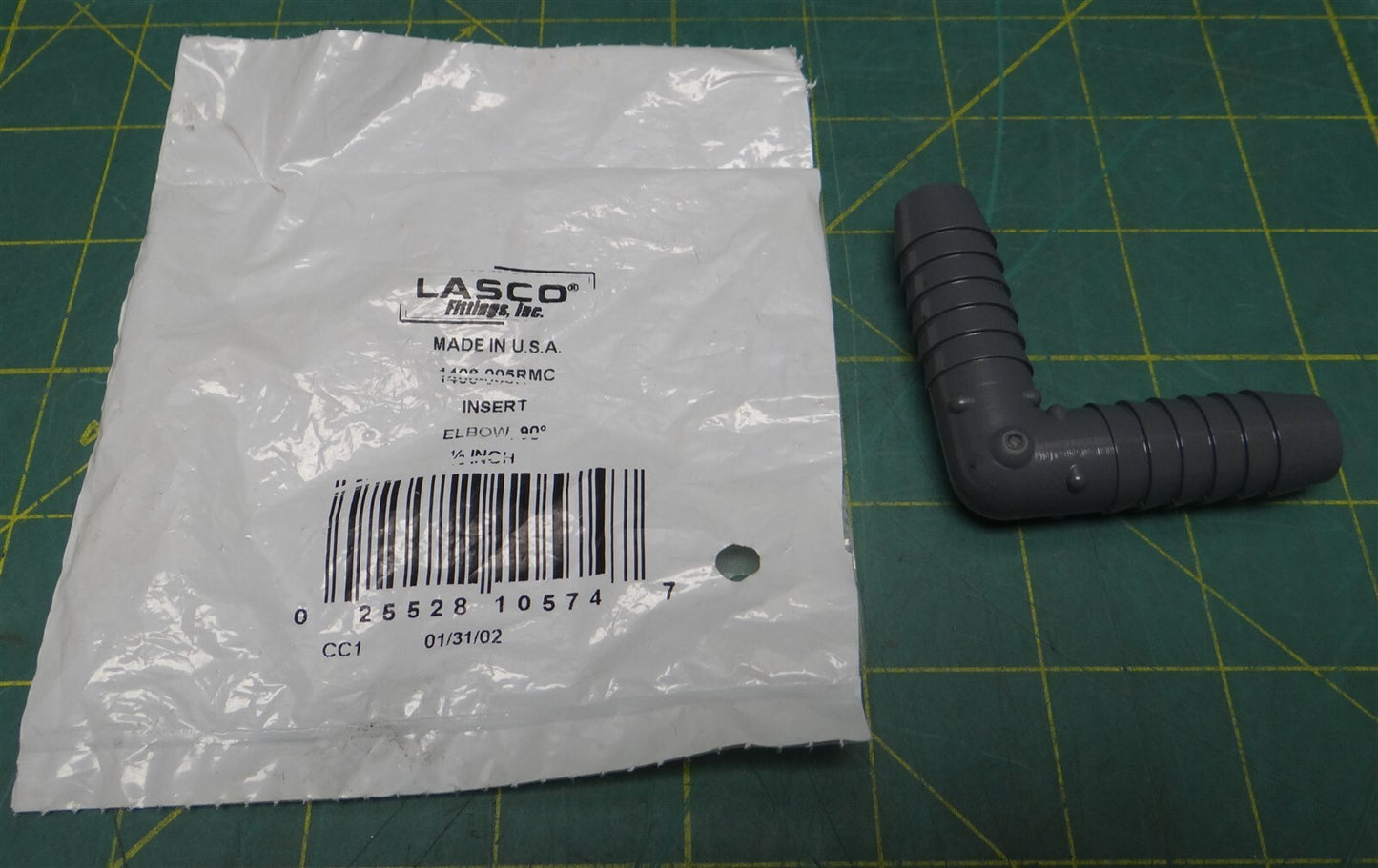 Lasco 90 Degree Elbow Insert PVC Male To Male Insert 1406-005RMC 1/2"W 2.5" L/H