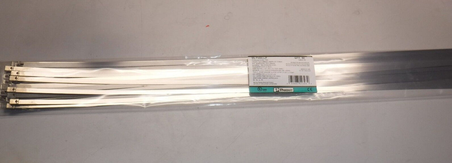 Panduit MLT10H-LP Stainless Steel Ties Lenght 33.0 (838mmm width .31 (7.9) mm 50