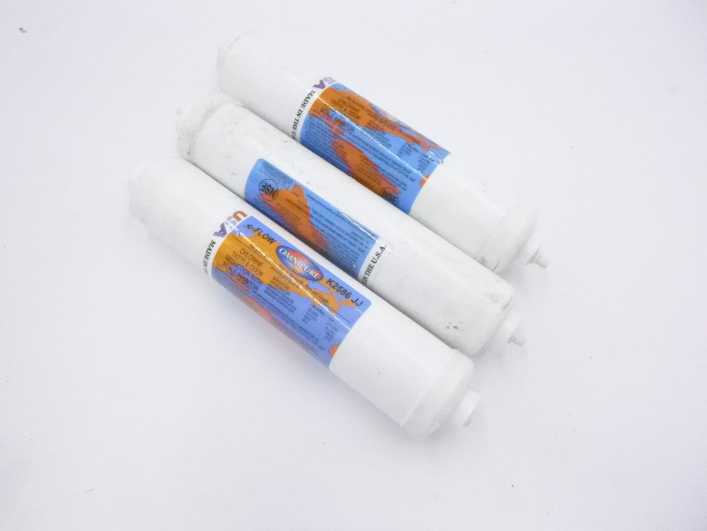 3 Pack IPW Industries 10" x 2" GAC Inline Filter 1/4" OD Quick Connect