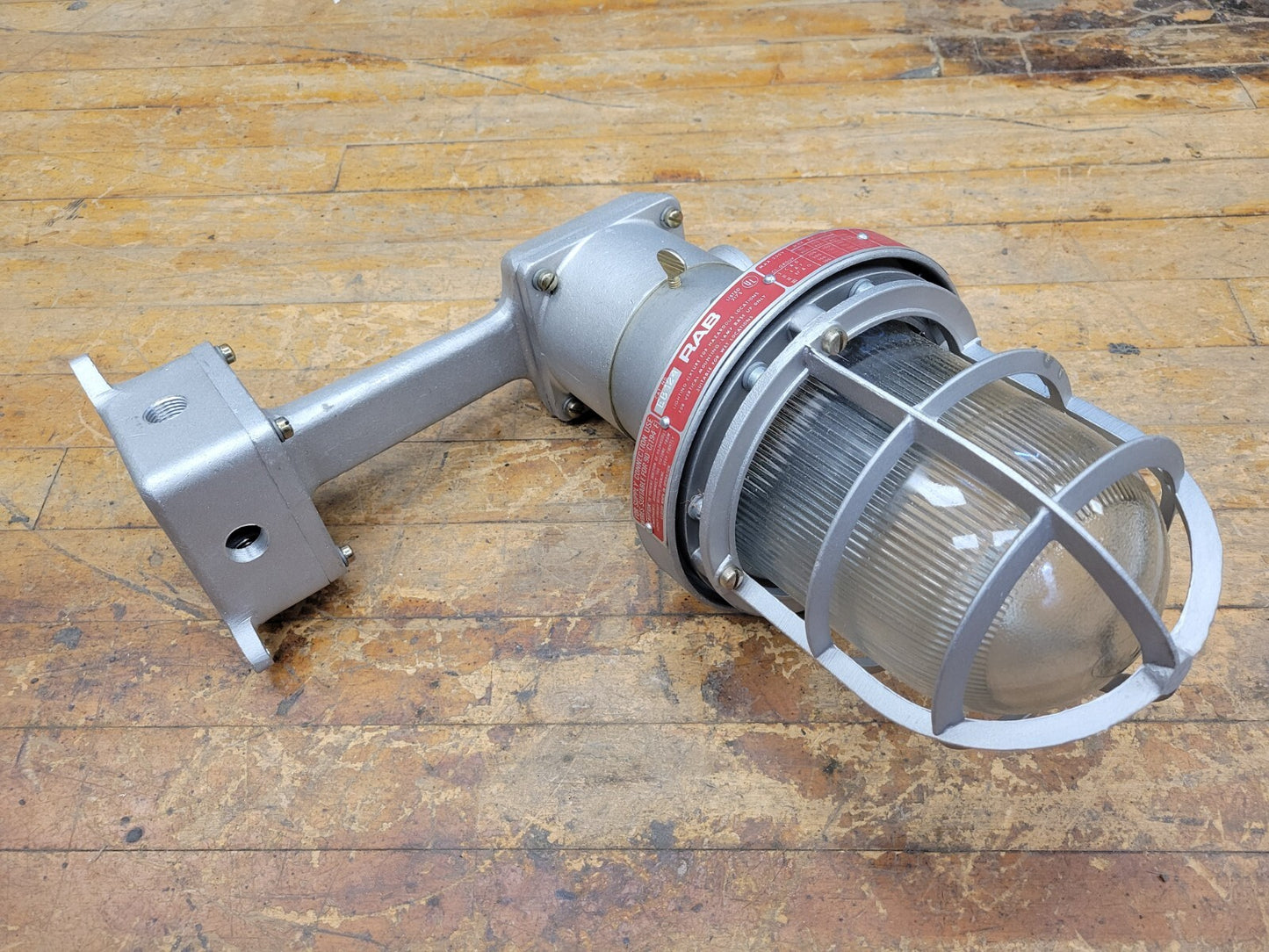 RAB EB124 Explosion-Proof Light Fixture with Guard Wall Mount 3/4" 4 Hub 250V