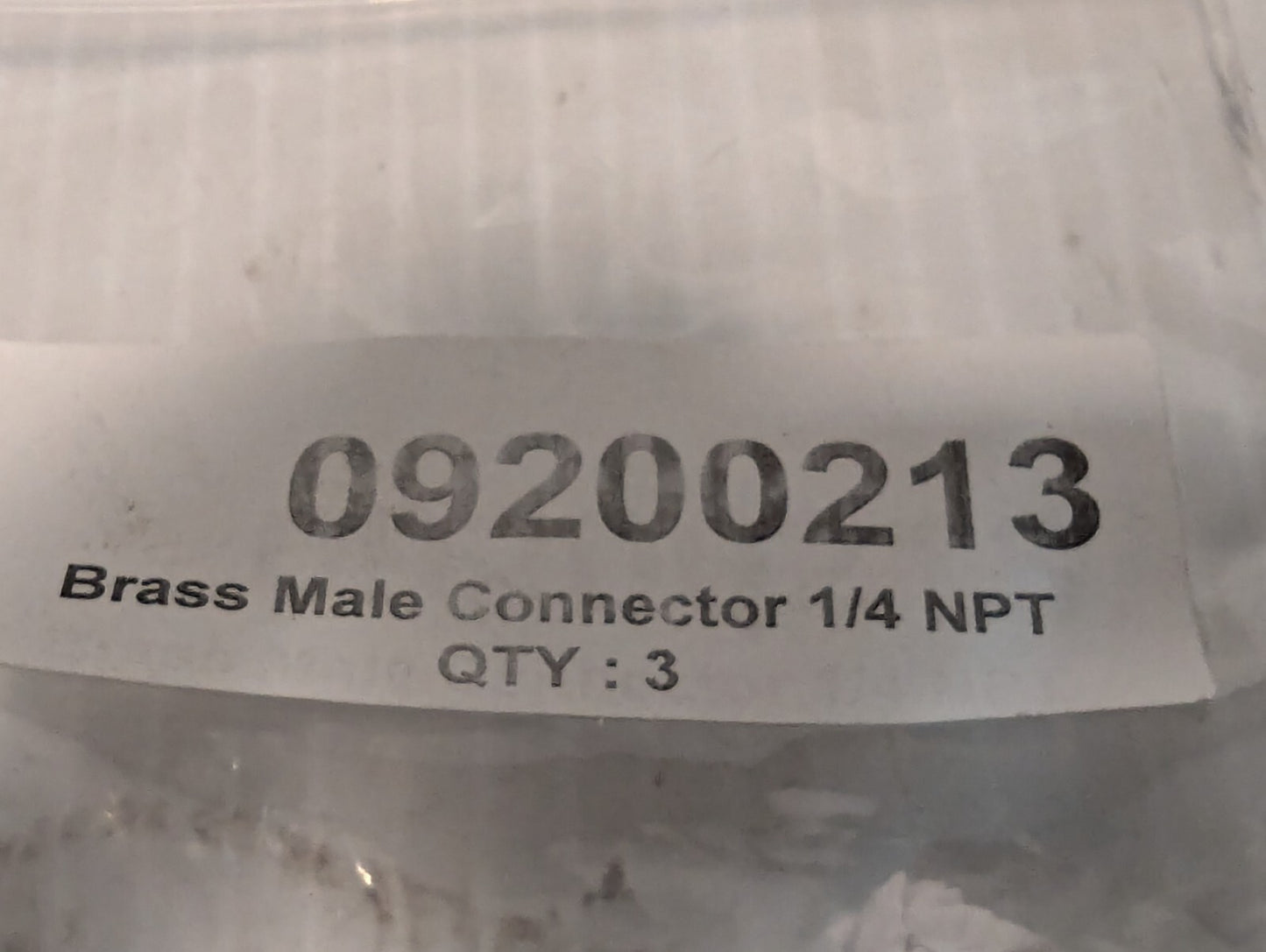 09200213 Brass Male Connector 1/4 inch NPT - Lot of 3