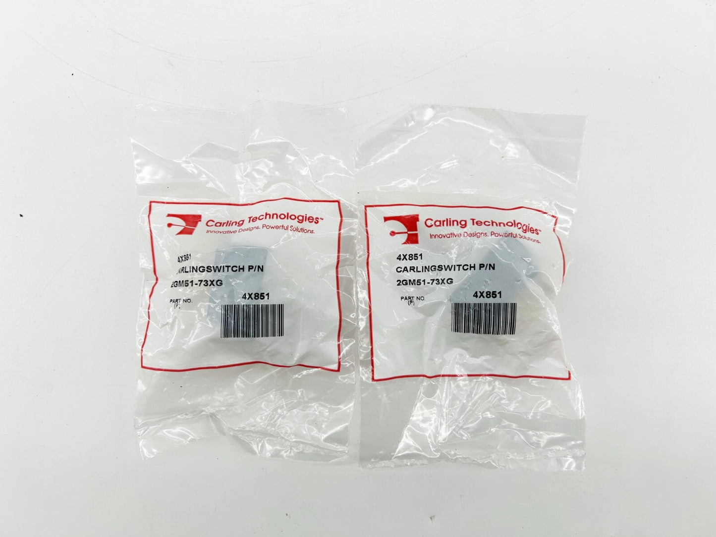 New Lot of 2 Carling Technologies 4X851 Toggle Switch 15A 250V 3/4HP