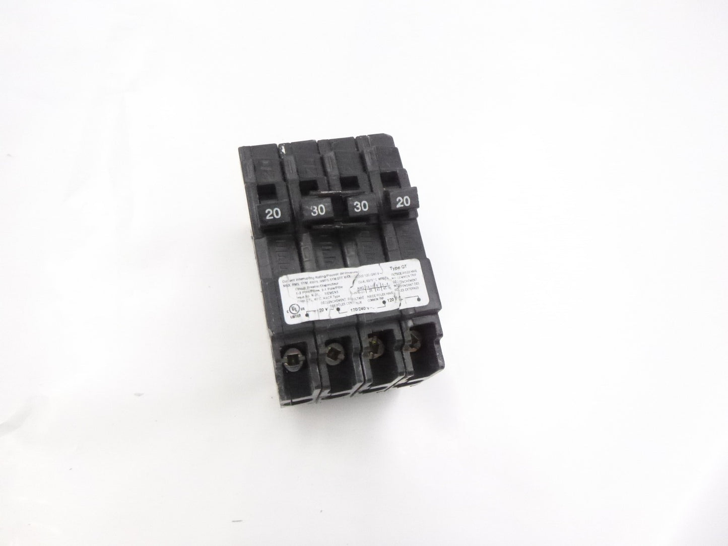 Siemens Q22030CT 20AMP-30AMP Quad Circuit Breaker Plug In Quad 240V