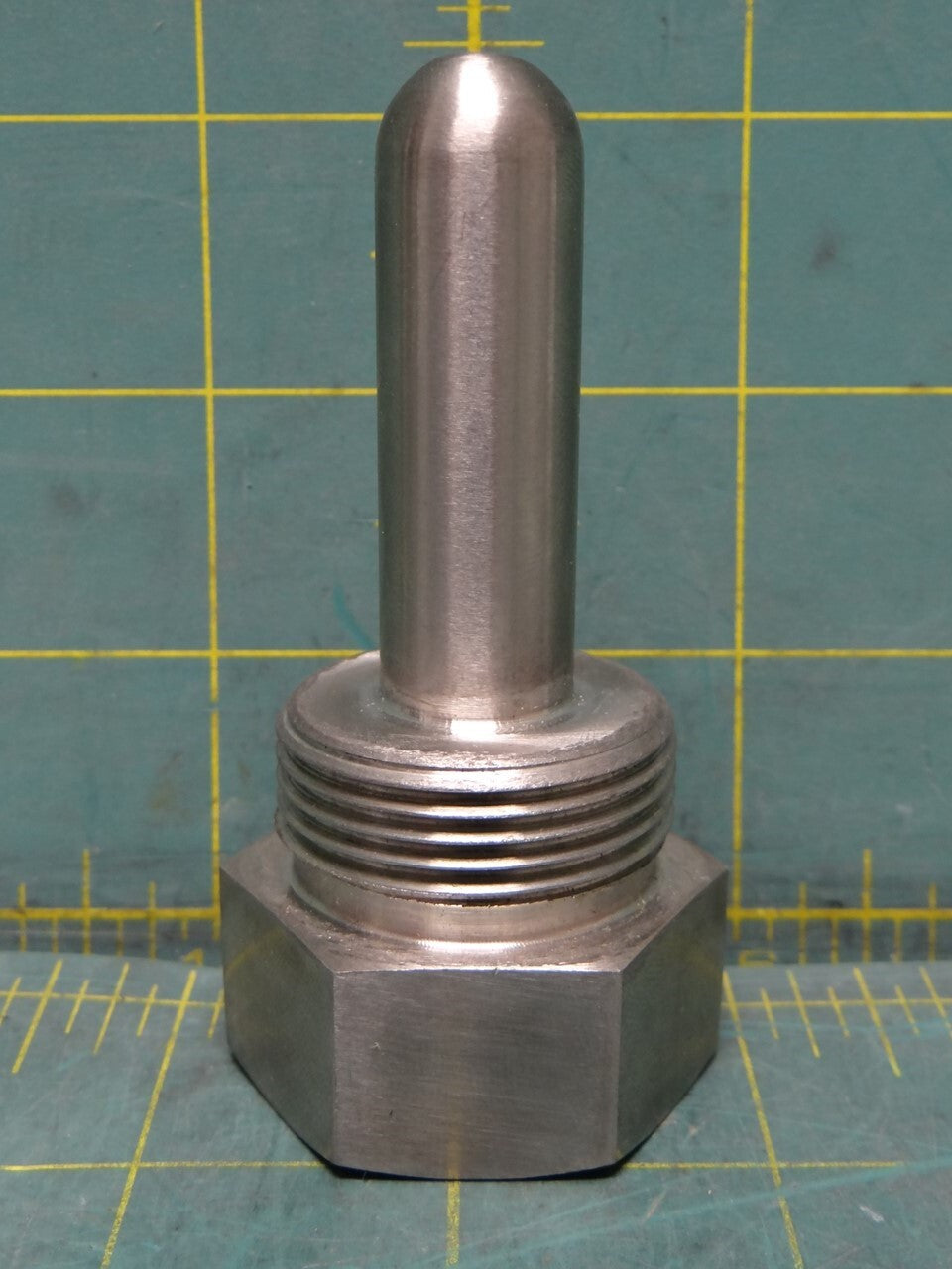 316SS Thermowell 1" MNPT 2" Insertion Length x 0.63" Probe Diameter