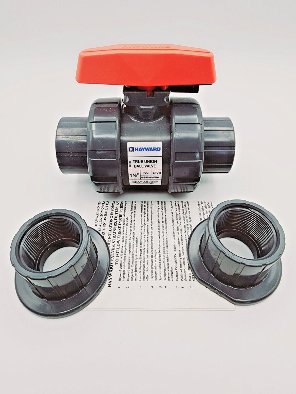 Hayward TB2150STG True Union Ball Valve 1 1/2" PVC TU BALL VLV EPDM SFE LCKOUT
