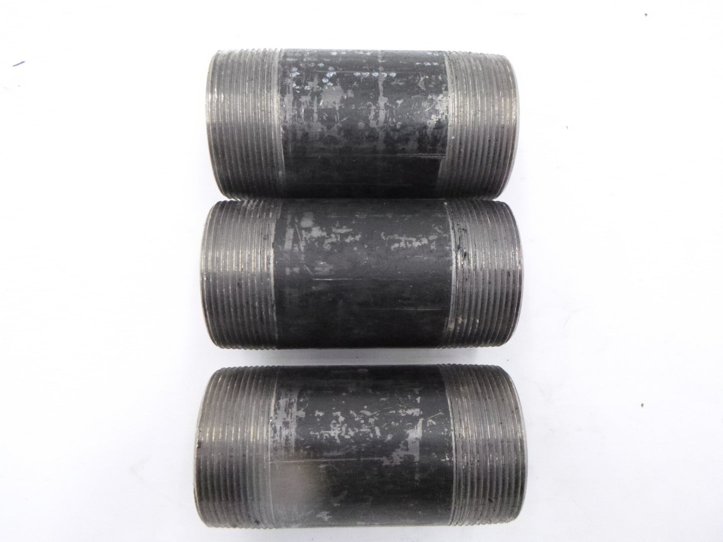 3 Pack 4-1/2" L x 2" MNPT Black Carbon Steel Pipe Nipples