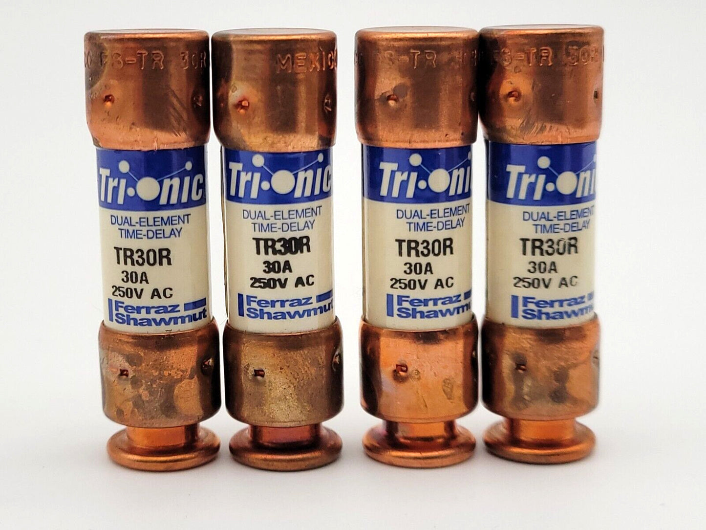 4PC Set Mersen TR30R Tri-Onic Dual Element Time Delay Fuse 30A 250VAC Class RK5