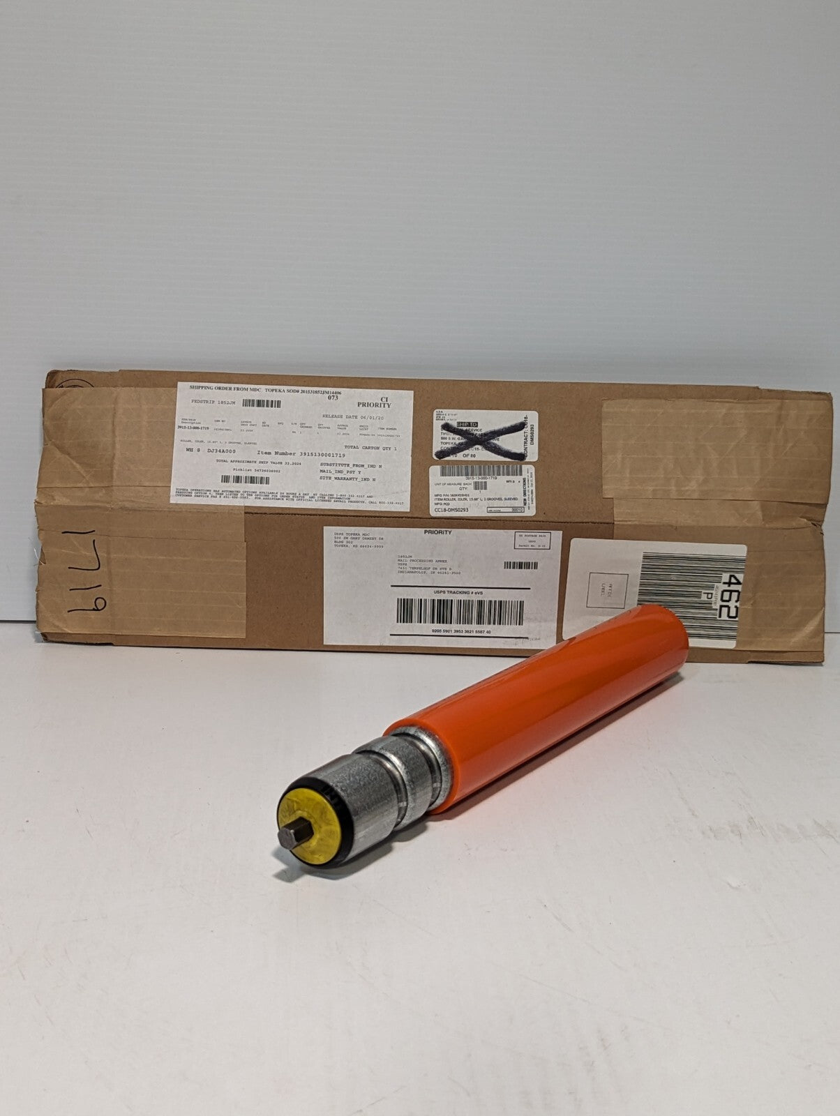 3915-13-000-1719 163K419H01 2-Groove Sleeved Idler Roller, 15.88"