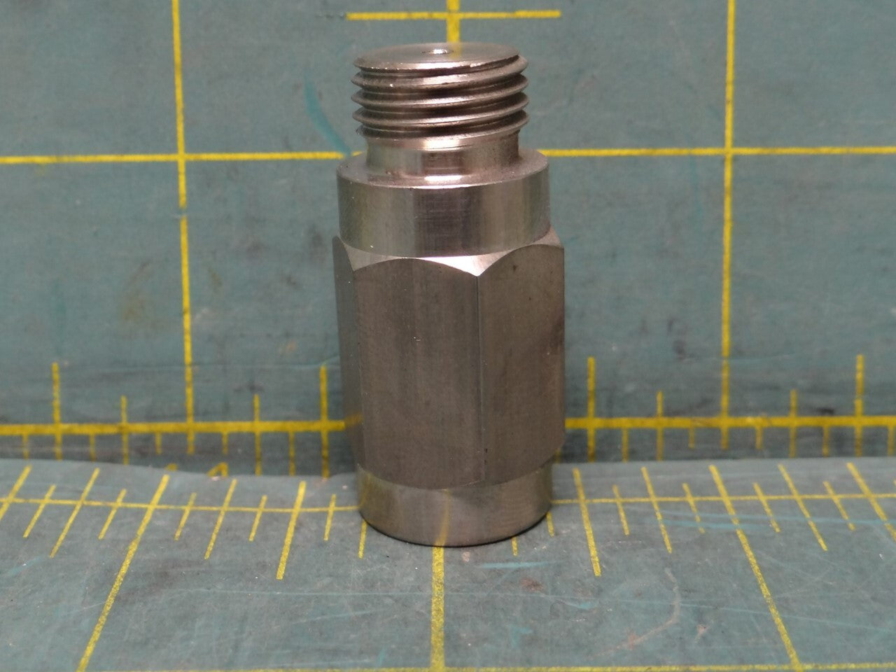 Stainless Steel Pressure Snubber 1/8" FNPT to 1/4" MNPT, 1-1/2" Length