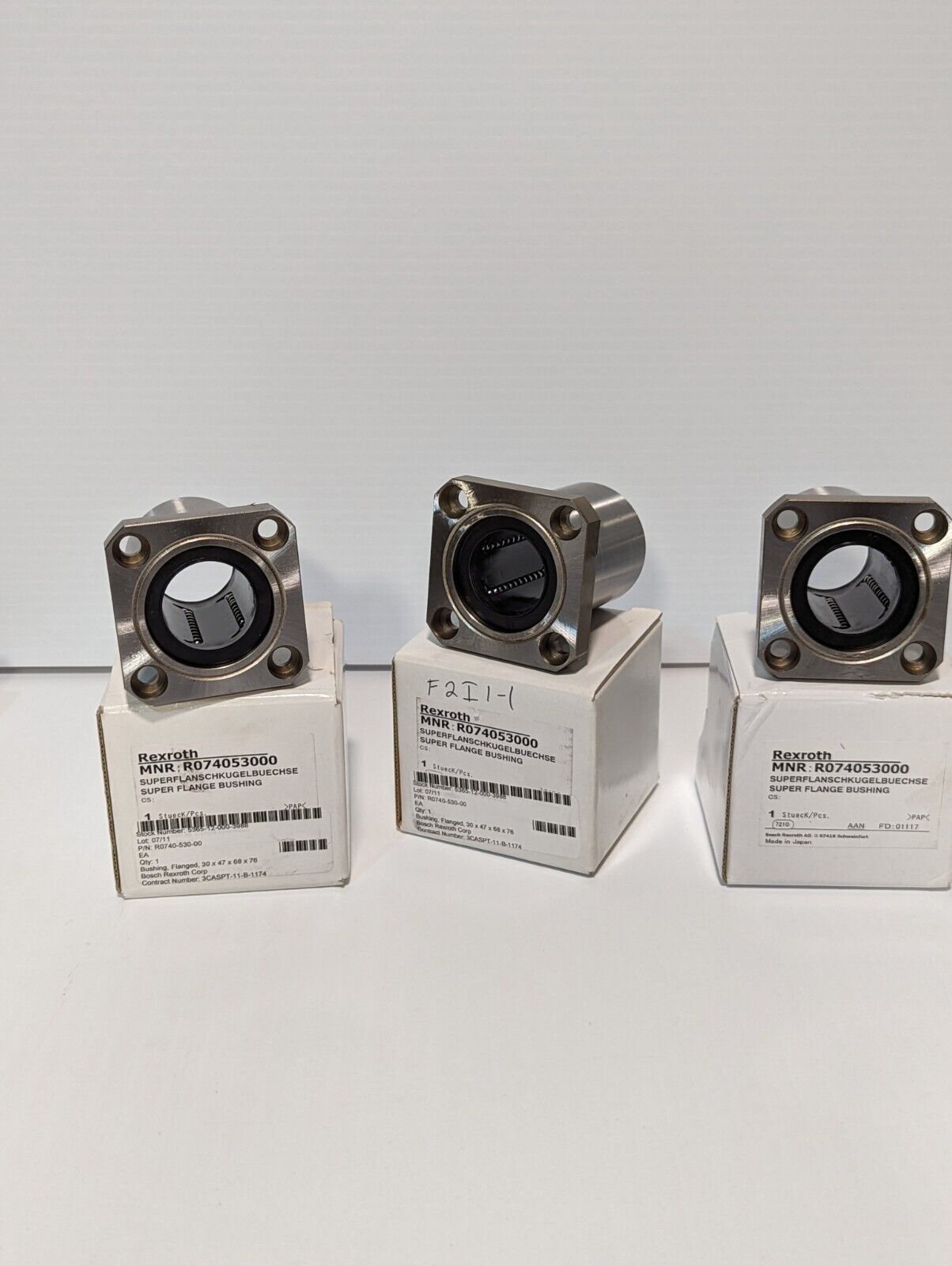 Lot of 3 Rexroth R074053000 Super Flange Bushing Steel Japan