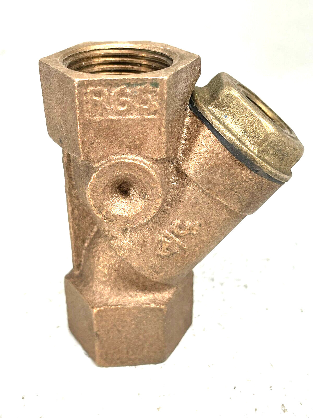 Cast Bronze Y-Strainer 3/4" NPT Thread w/ 1/4" NPT Blow-Off & 20-Mesh SS Screen