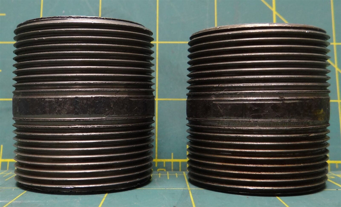 (2) 1-1/2" x 2" All Threaded Galvanized Steel Sched 40 Male Pipe Nipple Fitting