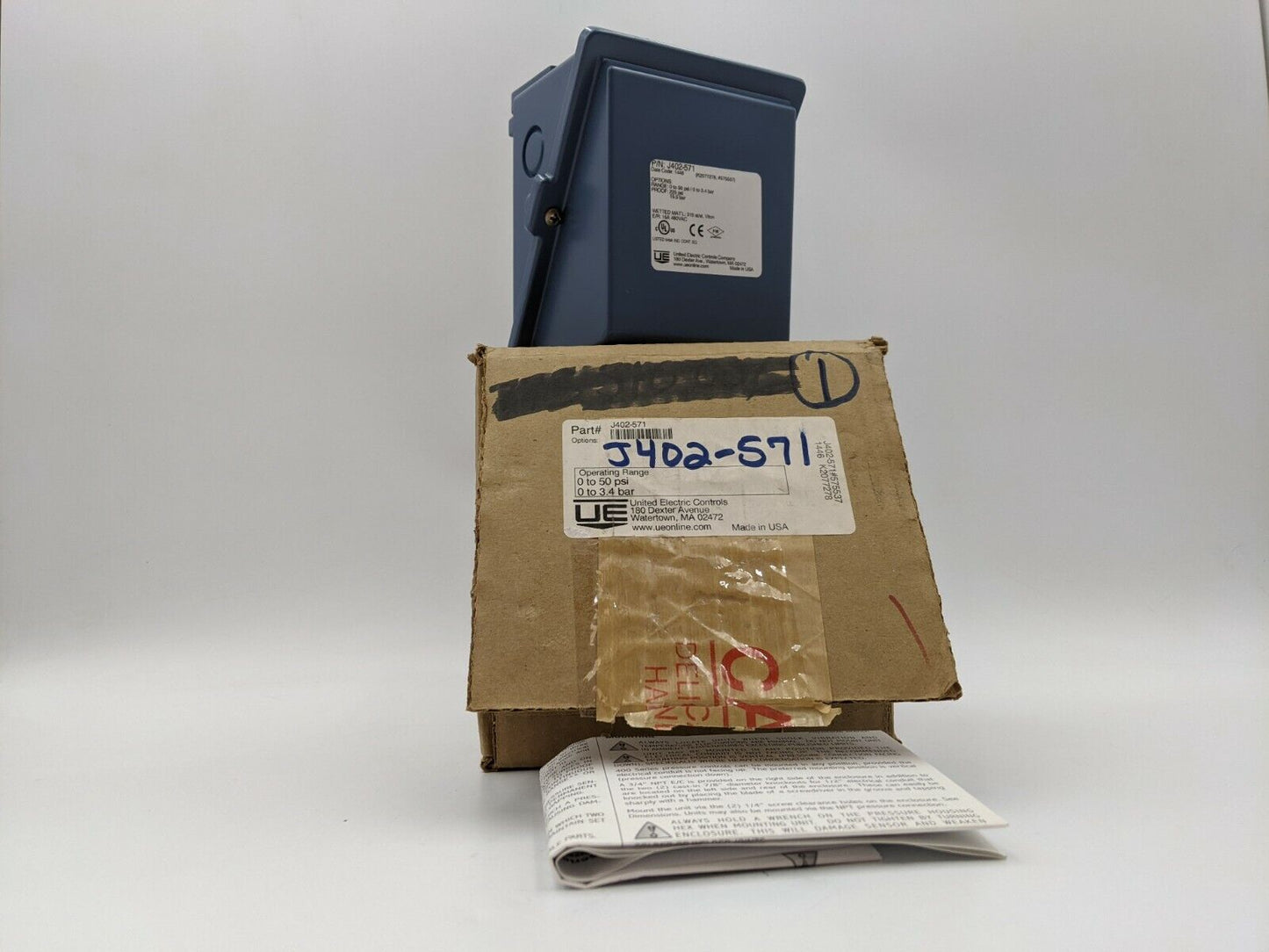 United Electric Controls J402-571 Pressure Switch 0-50 PSI 0-3.4 BAR 1/4" NPTF