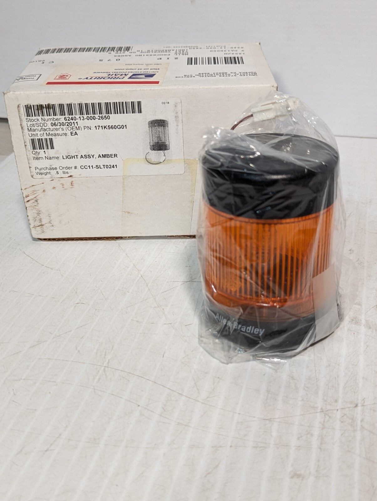 Allen-Bradley 171K560G01 Amber Light Assembly, 6240-13-000-2650