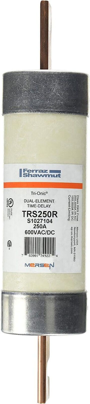 Ferraz Shamwut/Mersen TRS-250R, 250 Amp (250A) 600V Fusetron Dual Element Time-D