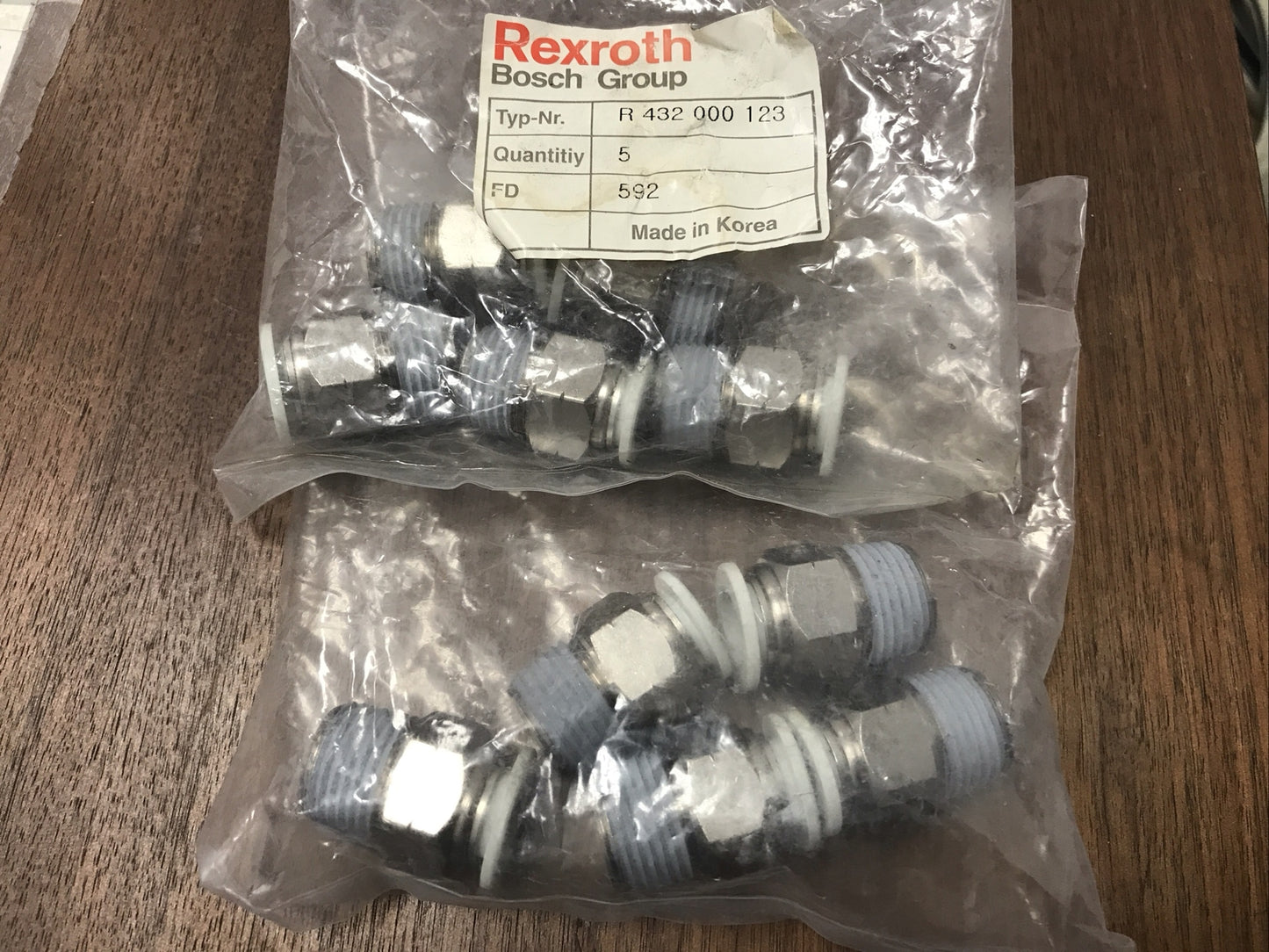 Rexroth R 432 000 123 Threaded Fittings 1/2 Inch FD 592 Lot Of 10 Bosch Group