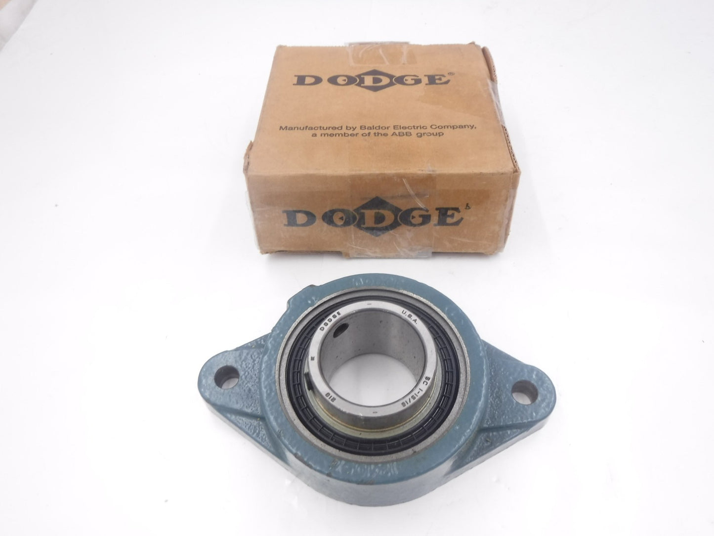Dodge 1-15/16"Bore 2 Bolt Flange Ball Bearing W/ Set Screw Locking F2B-SC-115-NL